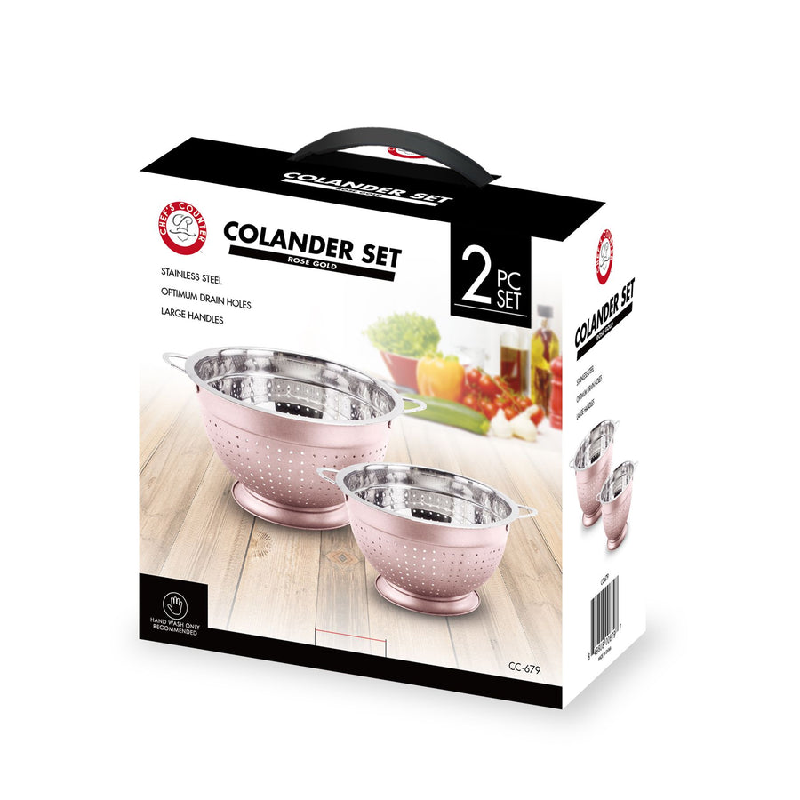 2pc S. STEEL COLANDER SET C/P 16