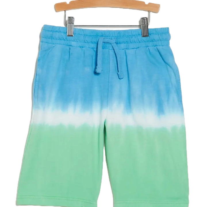 BOYS GREEN OMBRE SIZE 4-7 FRENCH TERRY PULL ON SHORT C/P 24