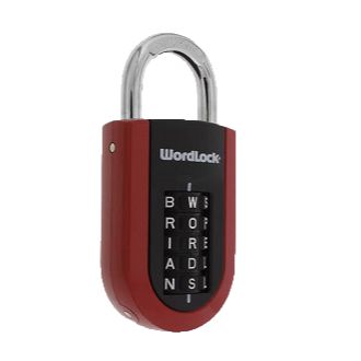 WORDLOCK RED VERTICAL PADLOCK C/P 48