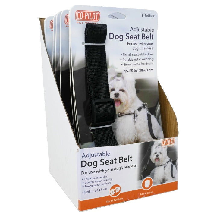 15x25" Black Adjustable Dog Seat Belt Co-Pilot Pet Travel C/P 10