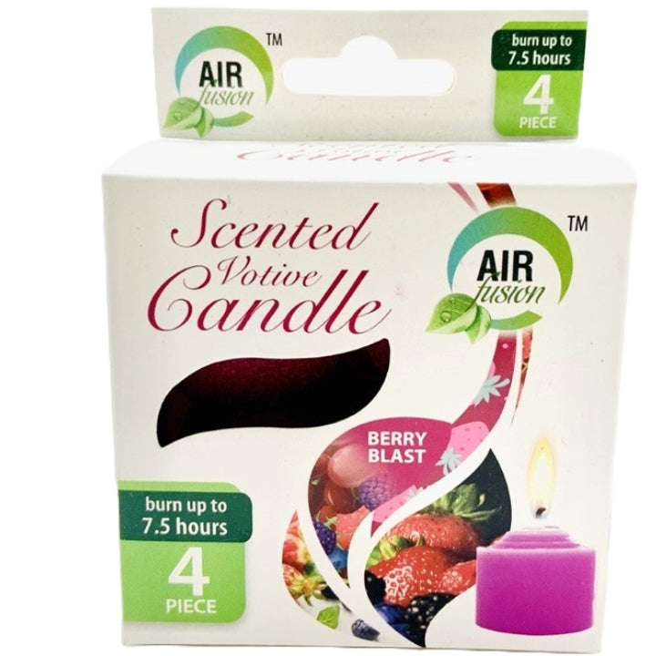 4pk "AS IS" VOTIVE CANDLE -BERRY C/P 24