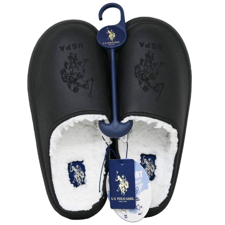 U.S. POLO ASSN. BLK MEN SLIPPERS C/P 24