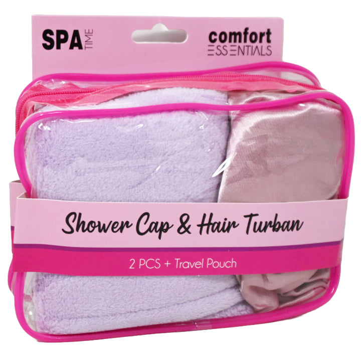 2pc Shower Cap & Hair Turban Set C/P 24