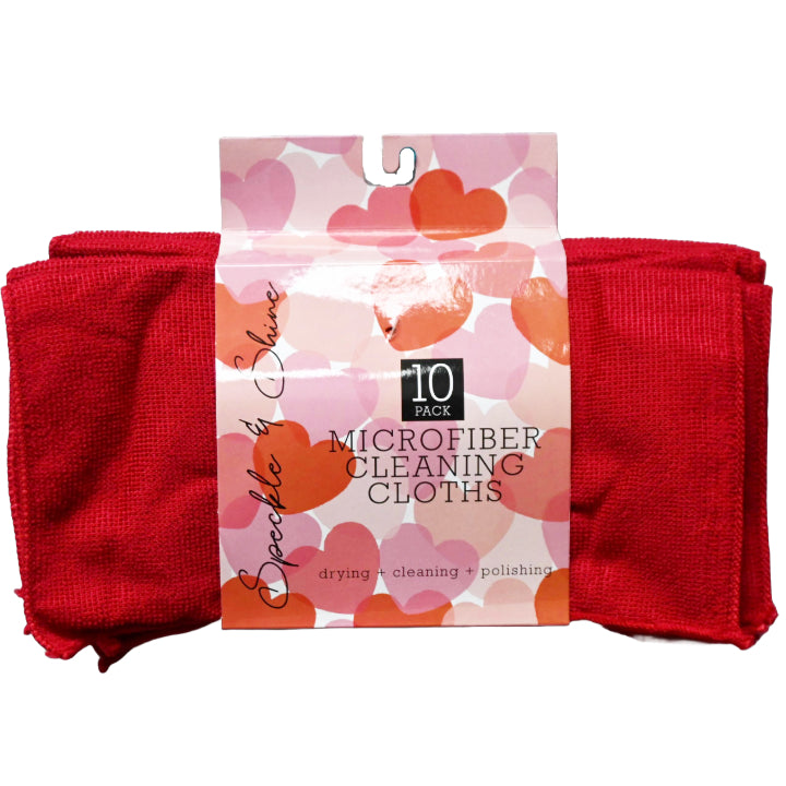 10pk RED MICROFIBER CLEANING CLOTH C/P 48