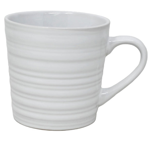 16oz White Embossed Line Mug C/P 24