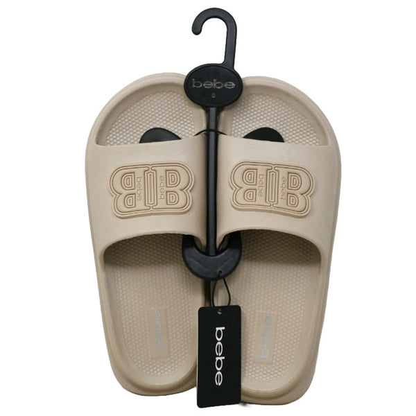TAUPE BEBE WOMEN EVA SLIDE wDOUBLE B RUBBER PATCH 5-ASST SIZE C/P 12