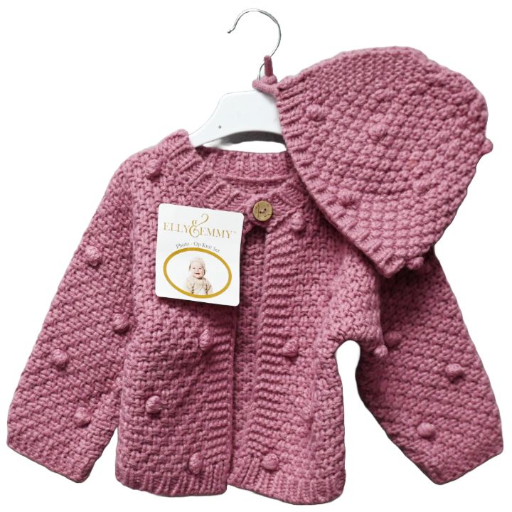 Elly and Emmmy MY FIRST DERSS UP SWEATER PHOTO OP SET - MAUVE C/P 36