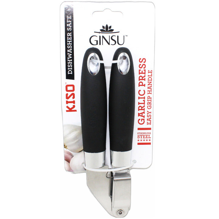 GINSU GARLIC PRESS WITH BLACK EMBOSSED HANDLE C/P 48