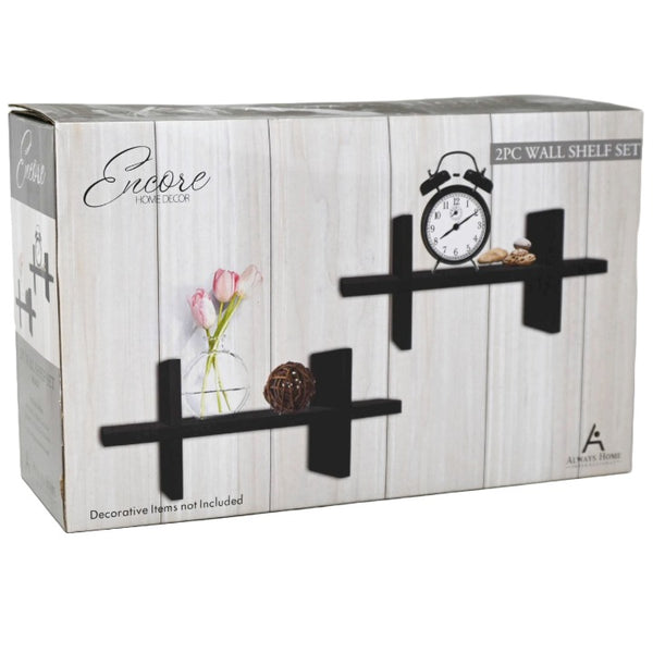 2pc BLACK H-SHAPED SHELVES C/P 4