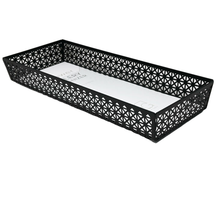 Lrg Cross Punched Metal Drawer Rect. Organizer C/P 12
