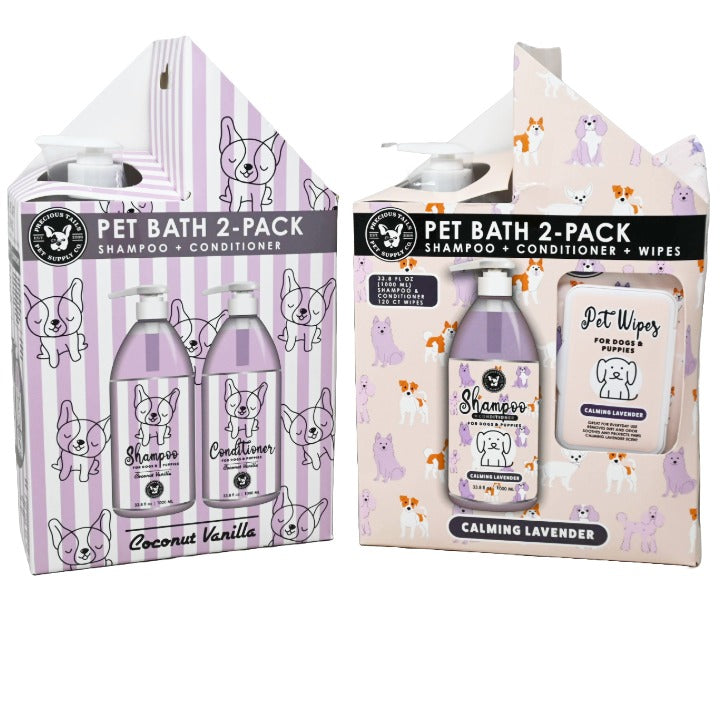 2 Asst 2pk Wipes & 33.8oz and 2 33.8oz Pet Shamp Precious Tales C/P 4