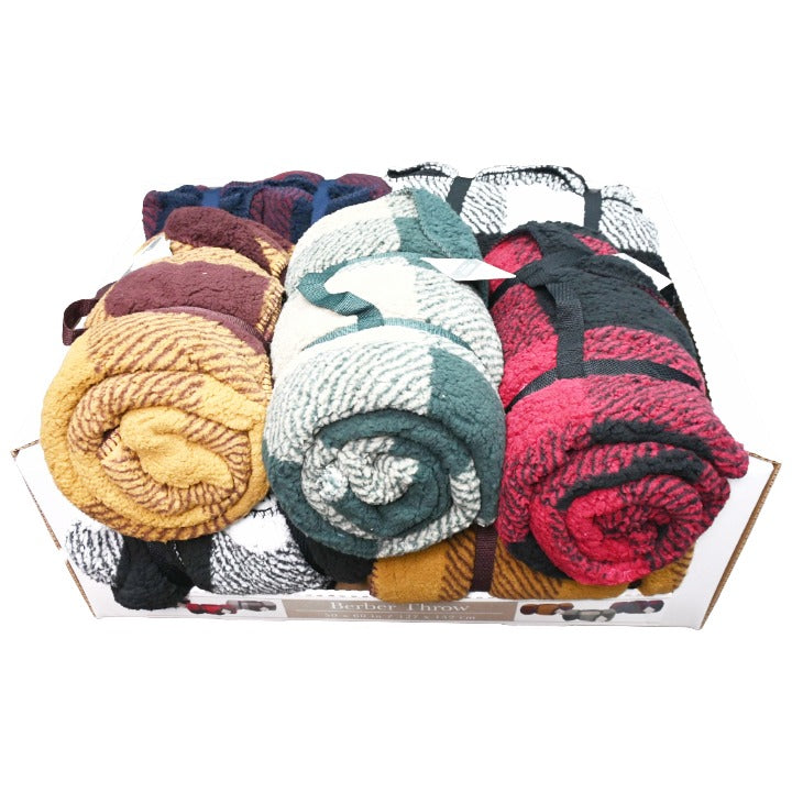 Asst Flannel Throw w/Carry Strap C/P 10