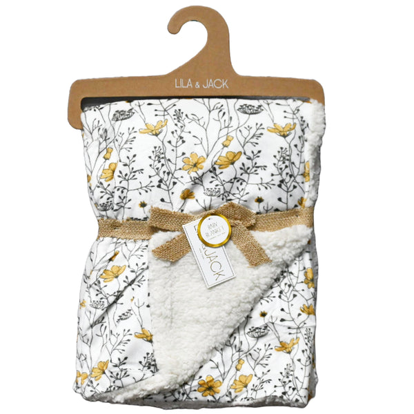 1pc Mink & Sherpa Blanket - Wildflower Print C/P 48