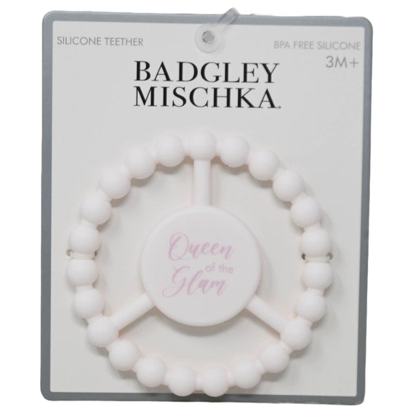 1pc Silicone Peace Teether - White "Queen of the Glam" C/P 100