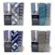 70" X 72" Printed PEVA Shower Curtain with metal hooks C/P 12