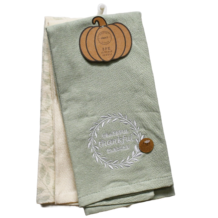 3pk AUTUMN KITCHEN TOWEL SET C/P 24