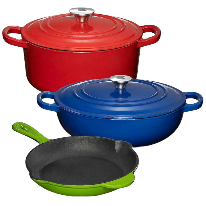 5pc ENAMELED CAST IRON COOKWARE SET C/P 1