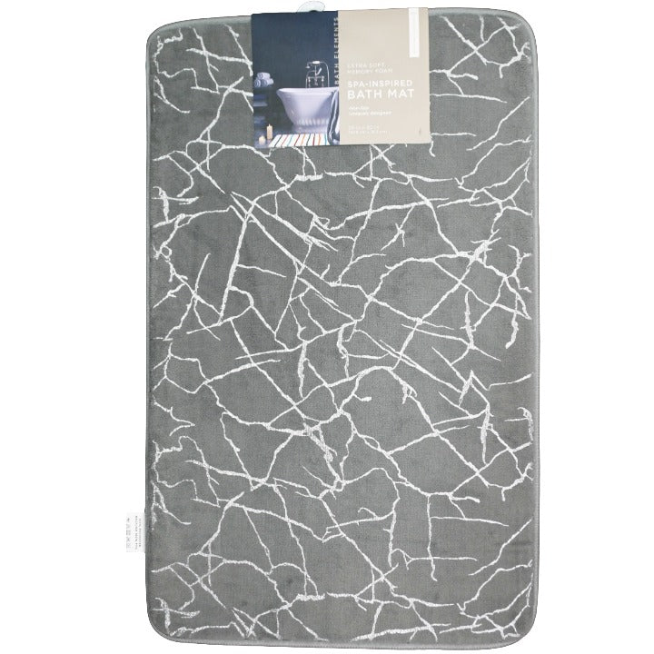 20X30" BLK/CHARCOAL LUREX PV YARN BATHMAT BATH ELEMENTS C/P 20