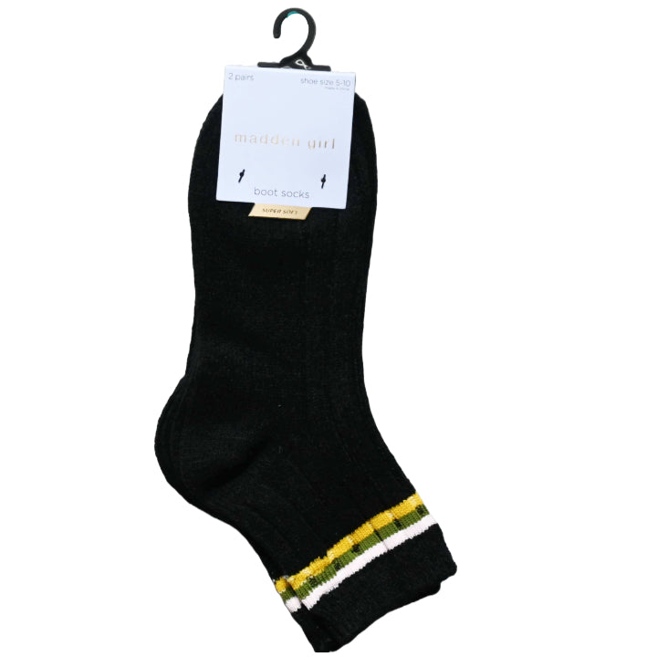 2pk WOMEN POLYTAM SHORT BOOT SOCKS STEVE MADDEN C/P 36