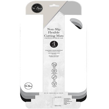 4pk 13"x9" ASST NON-SLIP FLEX CUTTING MATS C/P 24