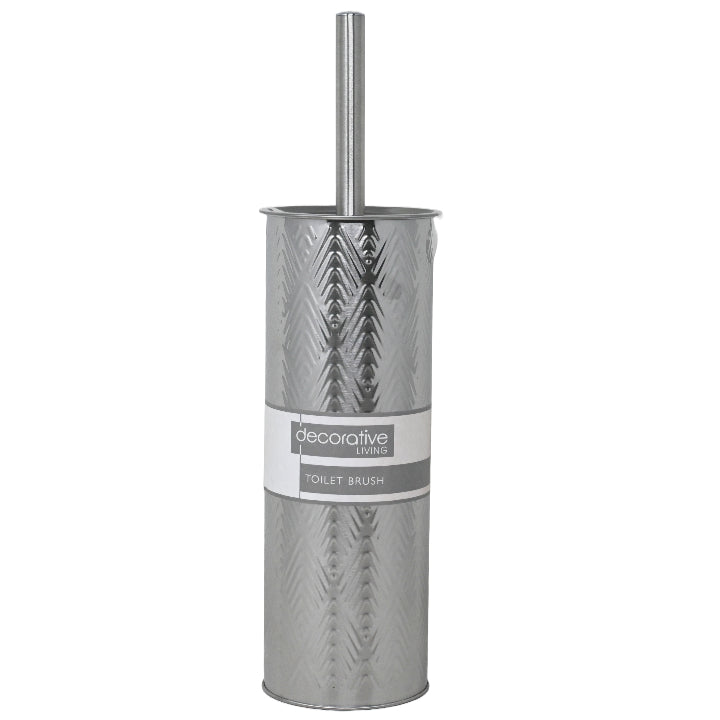 SATIN NICKEL EMBOSSED TOILET BRUSH HOLDER C/P 12