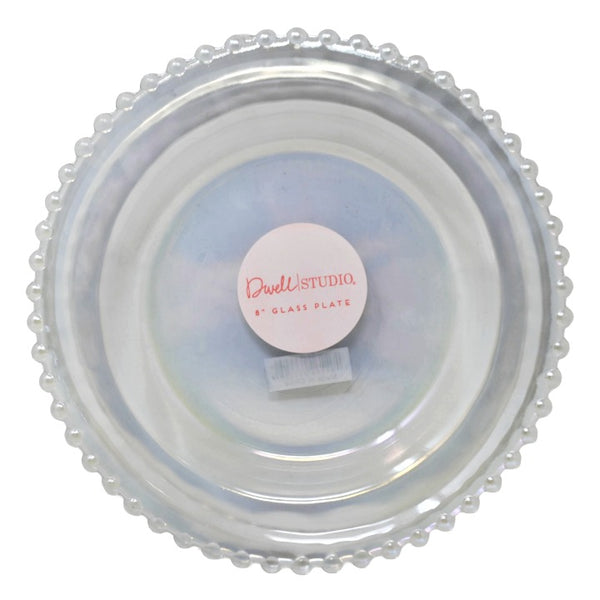 8" Glass Plate Clear Luster Hobnail H C/P 12