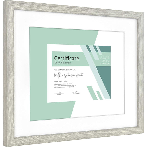 6pk 11X14" GRAY MATTED WOODGRAIN FRAME C/P 1