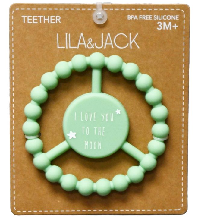 1pc Silicone Peace Teether - Sage "I Love You To The Moon" C/P 100