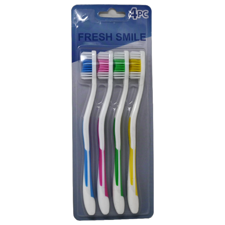 4pk ASSORTED COLOR TOOTHBRUSH C/P 24