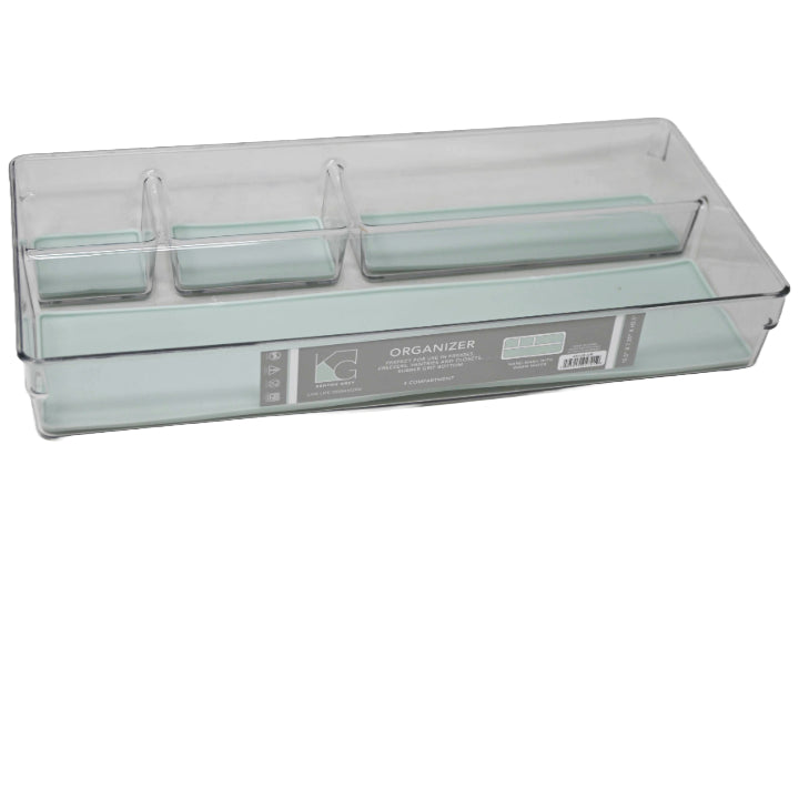 15.5x7x2.5" 4 Section Plastic Storage Organizer with Non-Slip Bottom C/P 12
