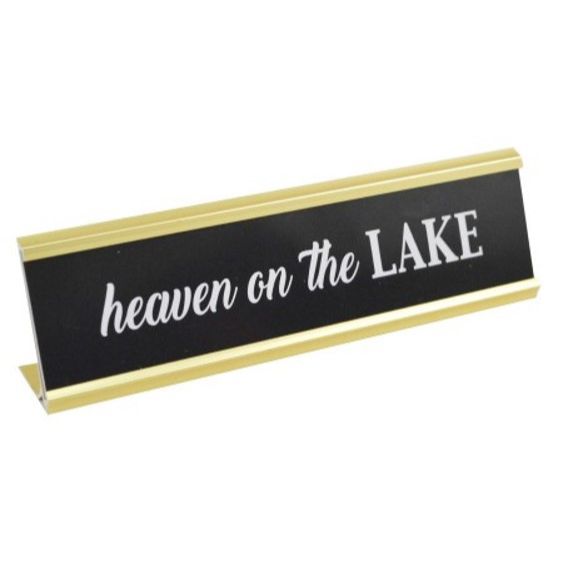 8x2 HEAVEN ON THE LAKE Print Metal Tabletop Plaque C/P 24