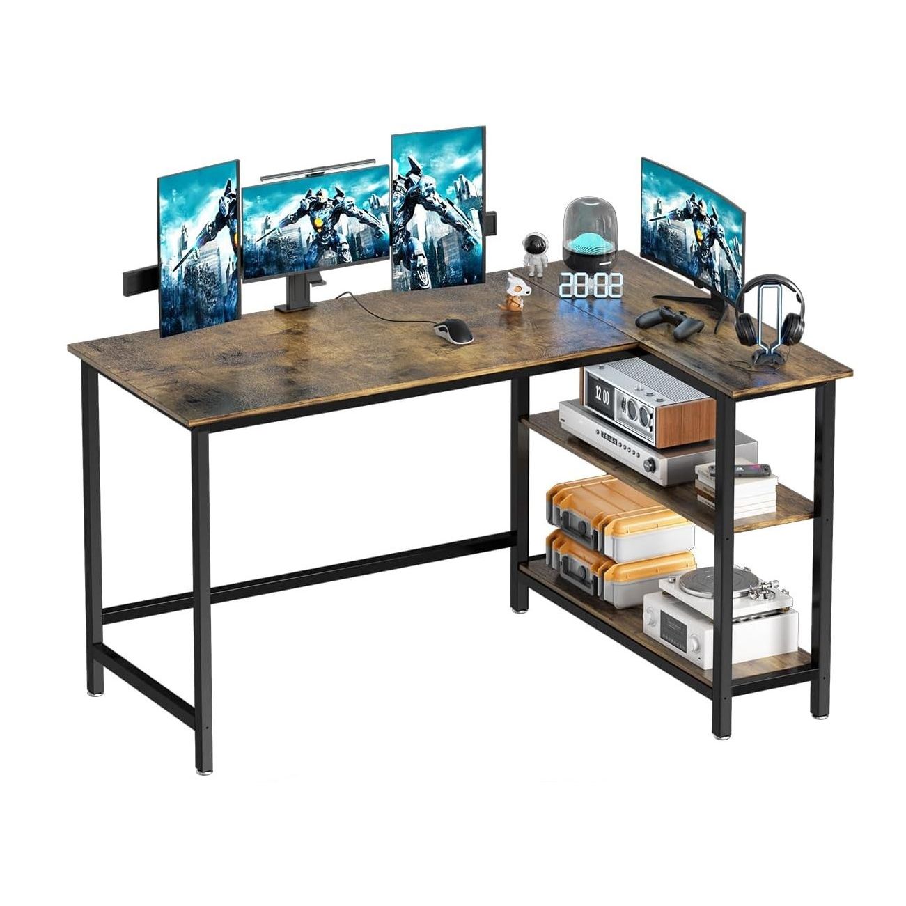 Walnut Desk MDF Metal Legs 38.5"x28.5"x29" (No UPC, FNSKU Only) C/P 1