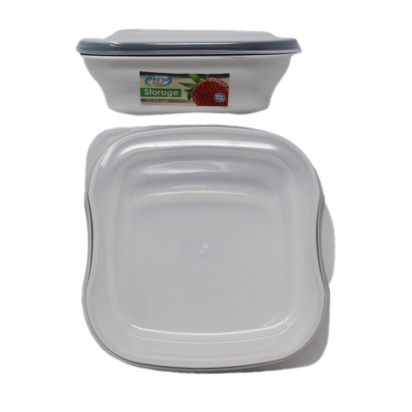 CONTAINER, 1.5LTR SQR W/CLEAR LID C/P 24