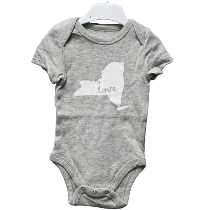 3-6 Month Gray State Onesie- New York C/P 48