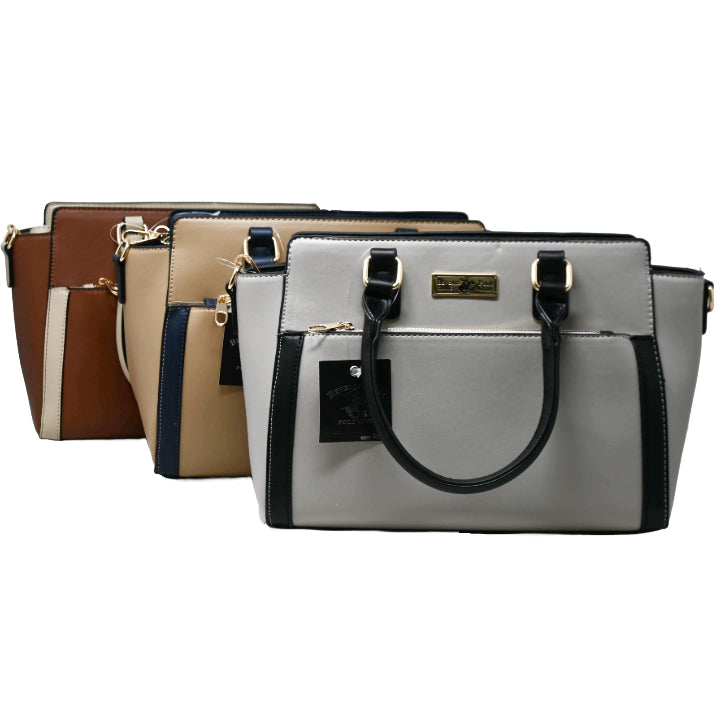 BHPC SATCHEL HANDBAG W/TOP ZIPPER 3-ASST C/P 12