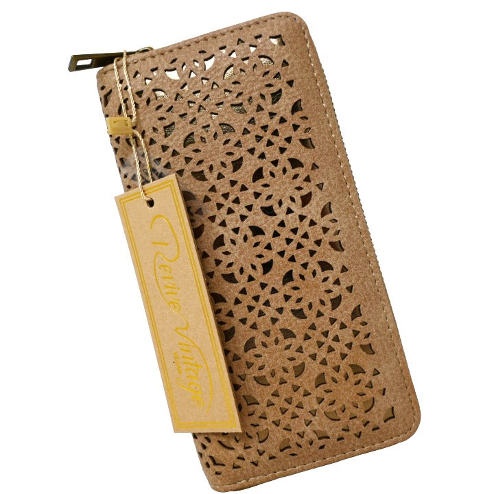 TAN LASER ZIP WALLET (NO UPC, HAS PROP 65 LABEL) C/P 50