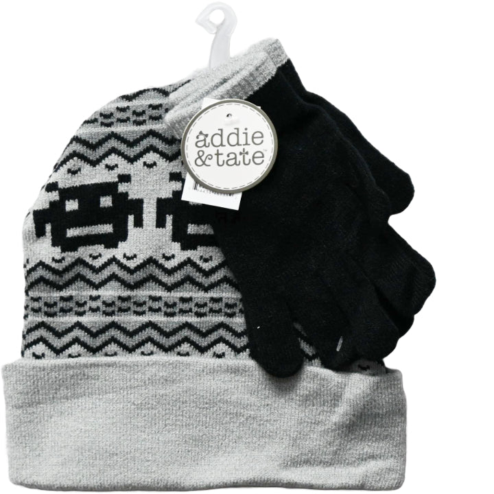 BOY GREY HAT AND GLOVE SET C/P 96