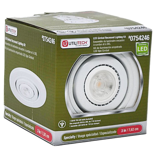 3" Rec Lighting Kit White Trim (754246) UTILITECH C/P 6