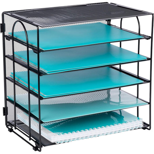 Black Five Tier Office Desk Organizers C/P 6