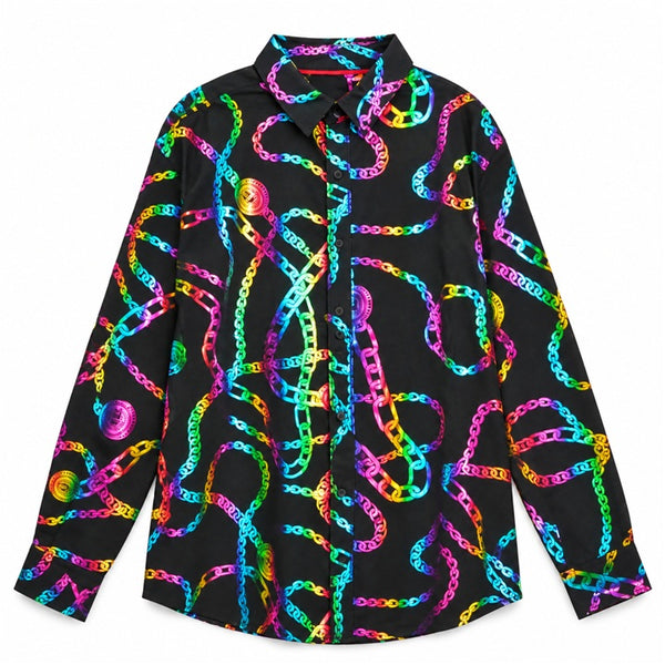 Blk Multi LS Chains Shirt C/P 60 Drill Clothing Co.
