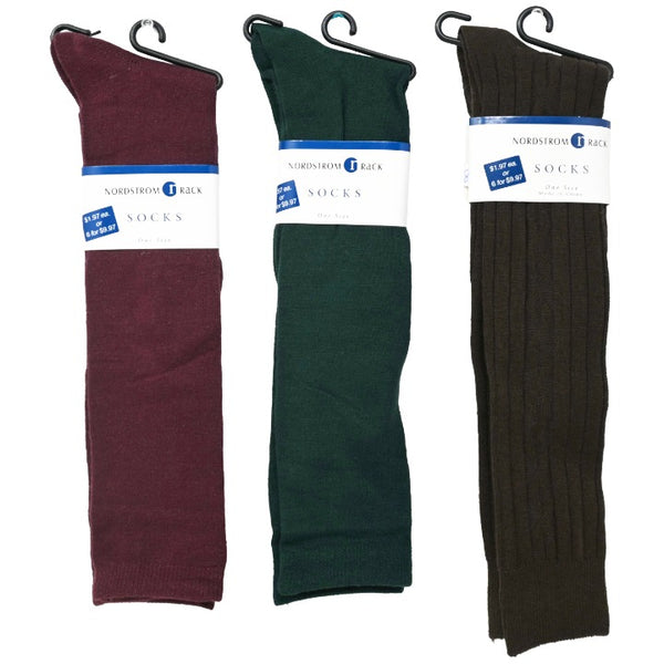 *NO USA* Ladies 9-11 1 pair Asst Nordstrom Knee High Socks (PRE-PRICE $1.97) C/P 24