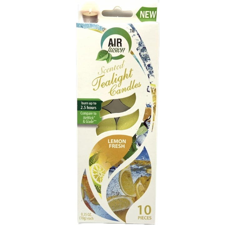 10pk "AS IS" SCENTED TEALIGHT CANDLE-LEMON FRESH C/P 12