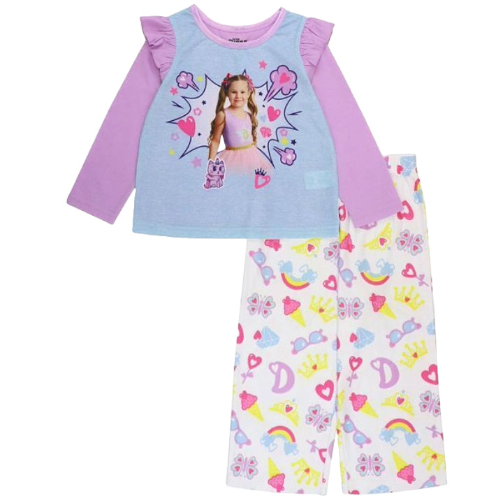 4T GIRLS LONG SLEEVE TOP W/PANTS PAJAMA SET C/P 12