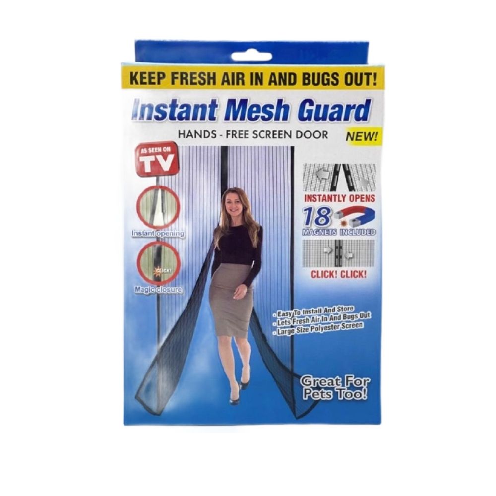 2pc 83"x19.5" INSTANT MESH GUARD SCREEN DOOR W/MAGNETS C/P 6