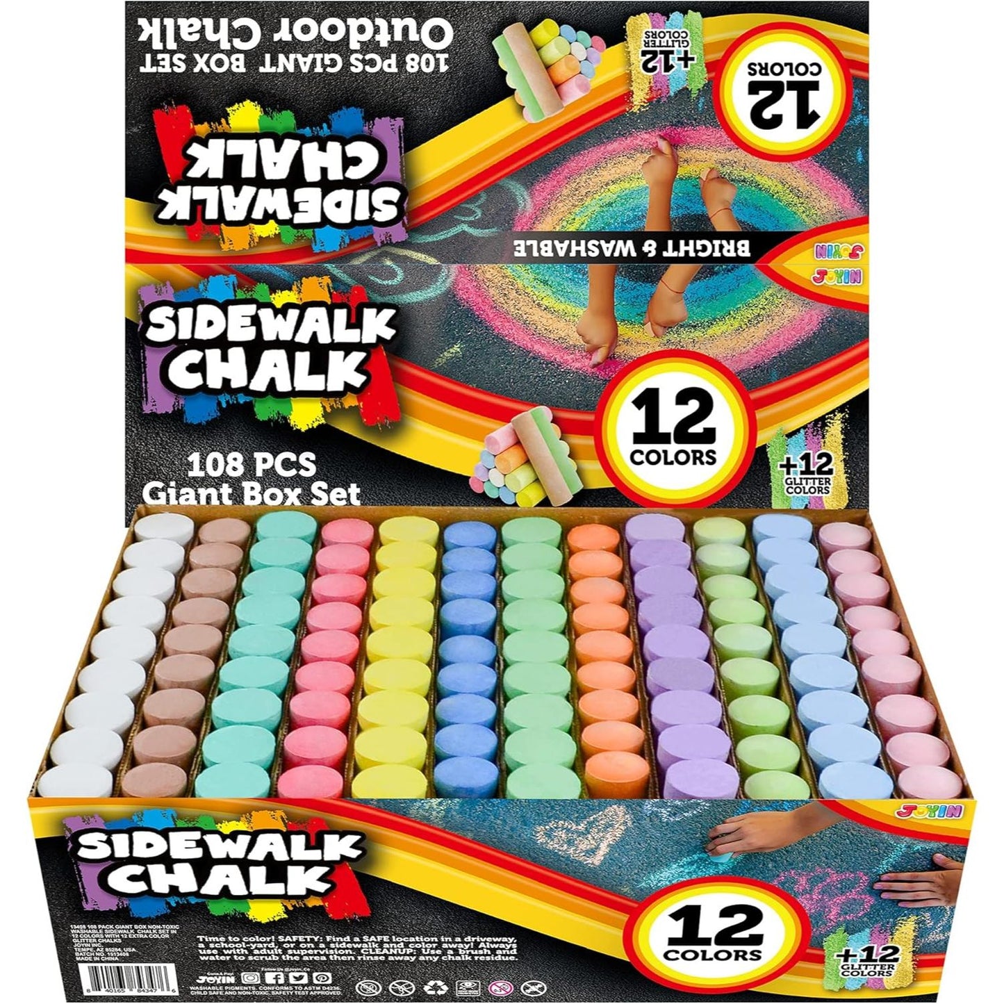 108pc Sidewalk Chalk Set C/P 6