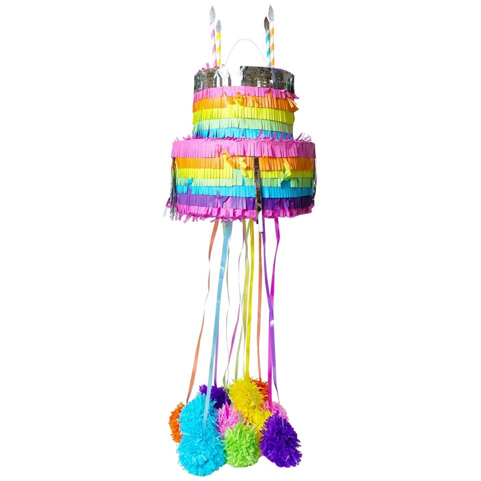 STRICTLY FANCY Cake Pinata With Pull Strings 21.5"x21.5"x10.5" C/P 4