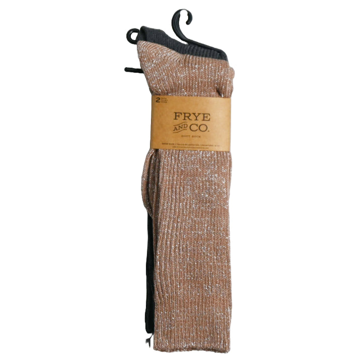 2pk FRYE & CO RIBBED METALLIC BOOT SOCKS SIZE 9-11 C/P 24