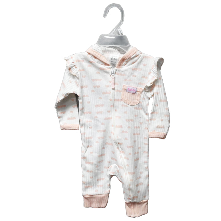 GIRLS WHT COVERALL WITH HOOD C/P 48