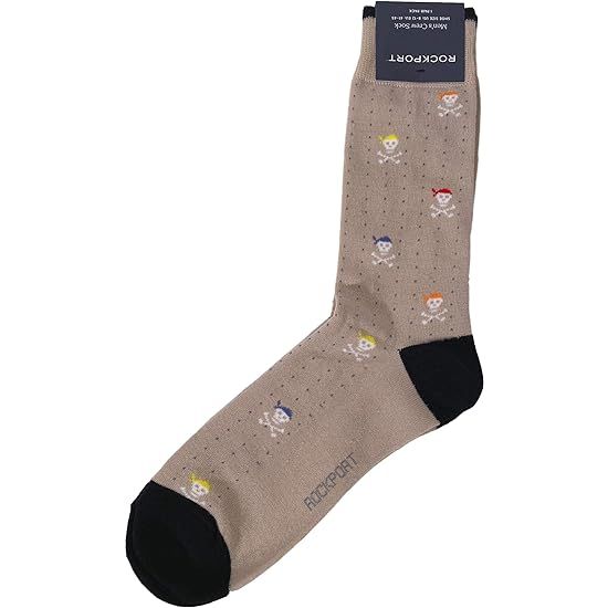 MENS ROCKPORT SKULL & CROSS STONE CREW SOCKS SIZE 8-12 C/P 240