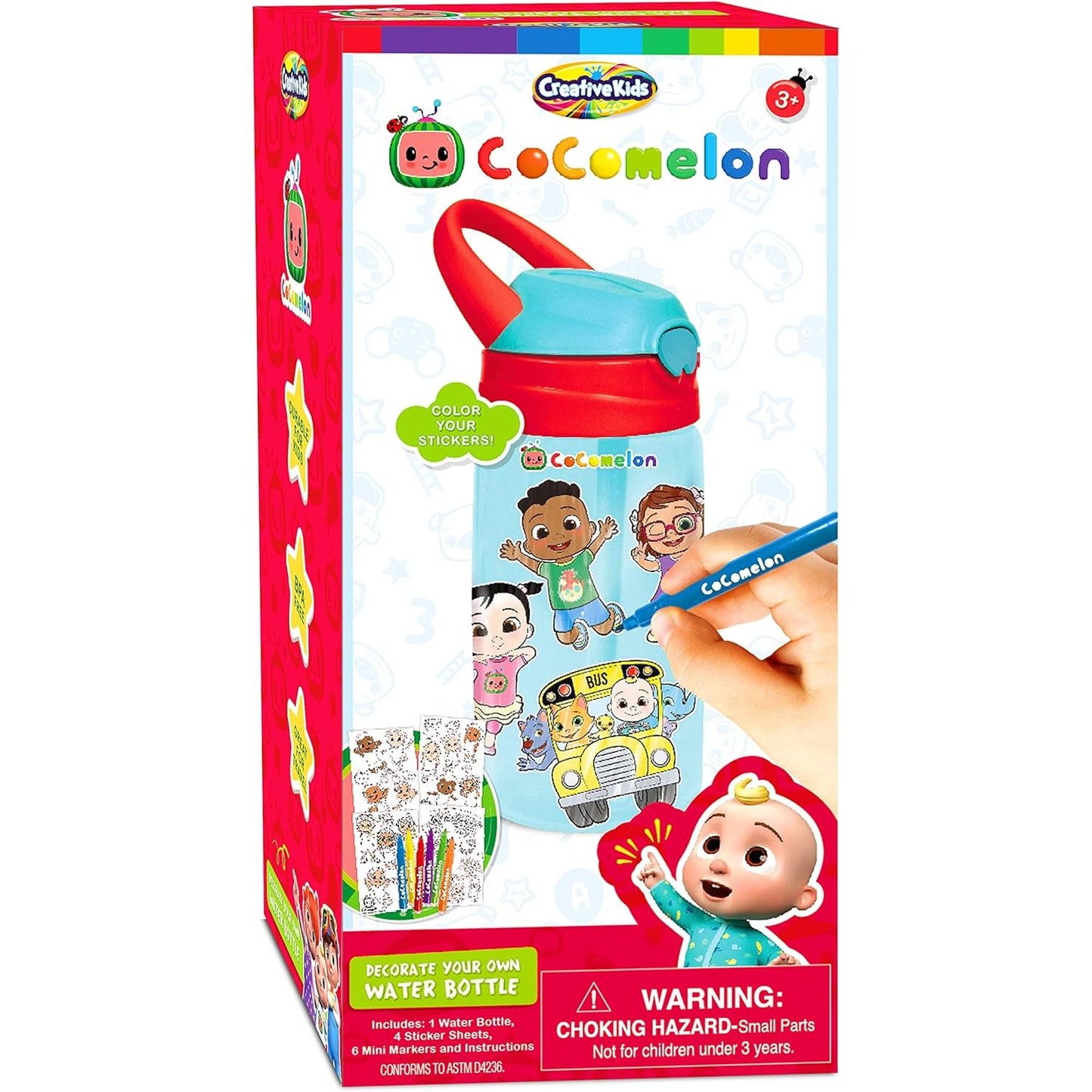 Coco Melon Color your Stickers Water Bottle C/P 24